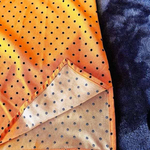 DONATED   Adrienne Vittadini Silky Polka Dot Oversize Logo-Pocket Blouse - Picture 7 of 12